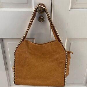 Big Buddha Tan Women's Bag with Gold Accents